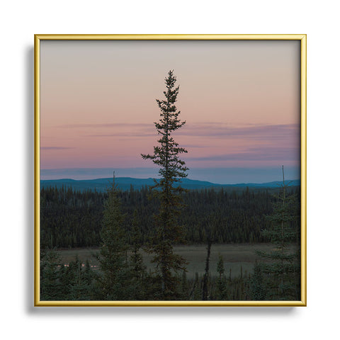 Hannah Kemp Yukon Evening Square Metal Framed Art Print