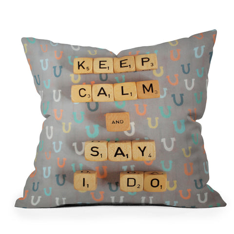 Happee Monkee Keep Calm And Say I Do Outdoor Throw Pillow