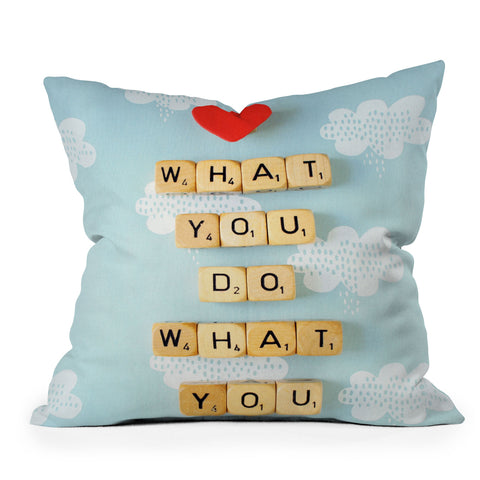 Happee Monkee Love What You Do Outdoor Throw Pillow