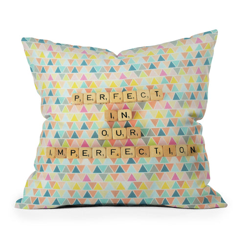 Happee Monkee Perfection In Our Imperfection Outdoor Throw Pillow
