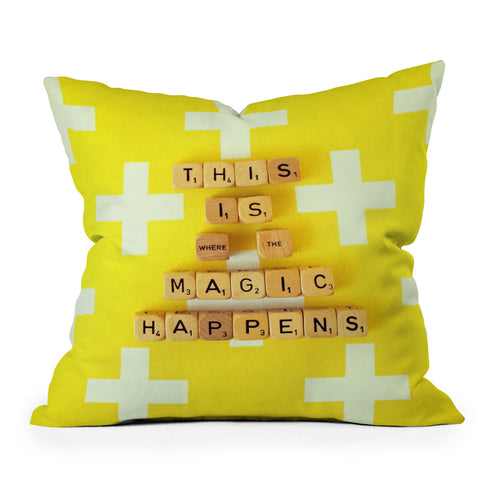 Happee Monkee This is Where The Magic Happens Outdoor Throw Pillow