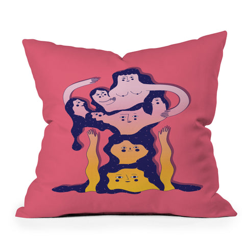 Happyminders Woman Outdoor Throw Pillow