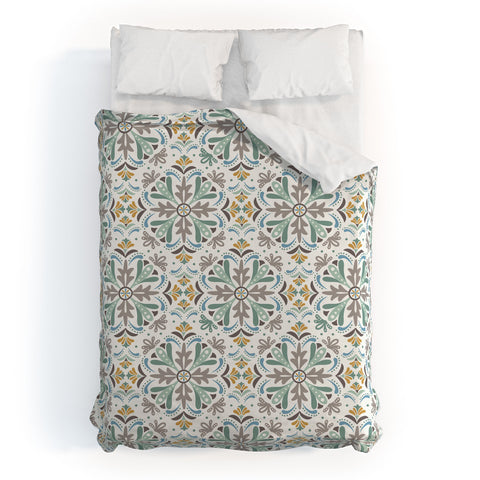 Heather Dutton Andalusia Ivory Mist Duvet Cover