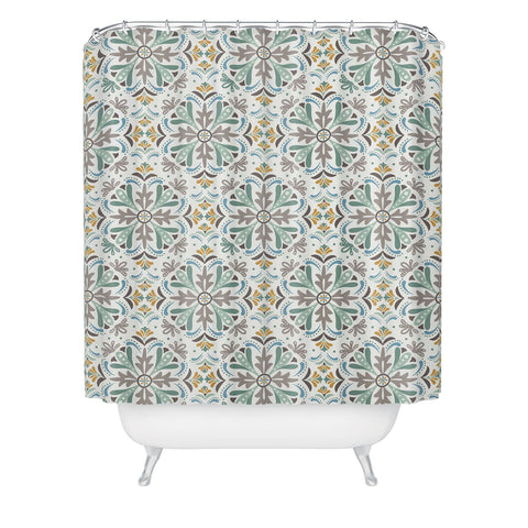 Heather Dutton Andalusia Ivory Mist Shower Curtain