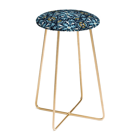 Heather Dutton Andalusia Midnight Blues Counter Stool