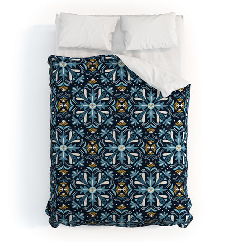 Heather Dutton Andalusia Midnight Blues Duvet Cover