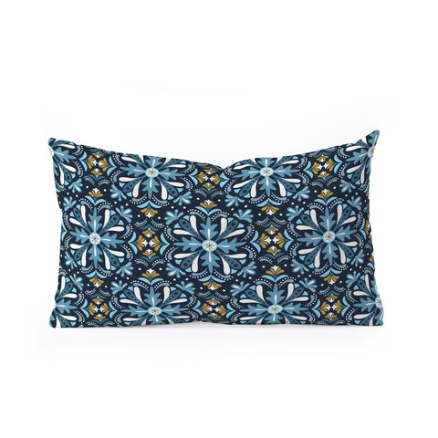 Heather Dutton Andalusia Midnight Blues Oblong Throw Pillow