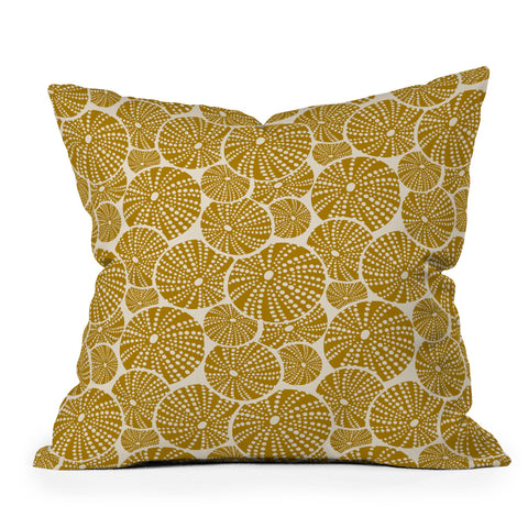 Heather Dutton Bed Of Urchins Ivory Gold Outdoor Throw Pillow