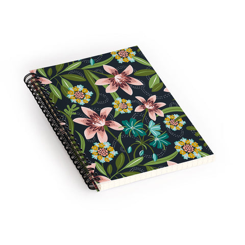Heather Dutton Brise de Jardin Midnight Blush Spiral Notebook