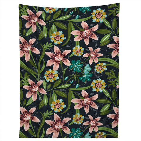 Heather Dutton Brise de Jardin Midnight Blush Tapestry