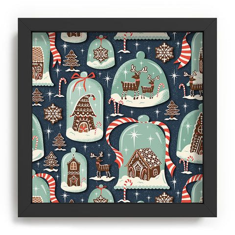 Heather Dutton Gingerbread Village Blue Recessed Framing Square