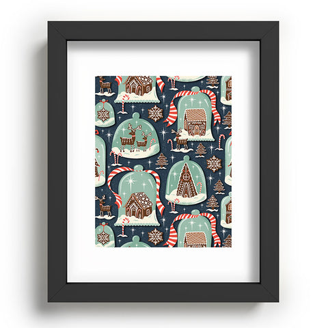 Heather Dutton Gingerbread Village Blue Recessed Framing Rectangle