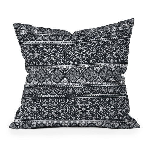 Heather Dutton Grand Bazaar Slate Linen Outdoor Throw Pillow
