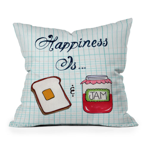 Heather Dutton Happiness Is Toast And Jam Outdoor Throw Pillow