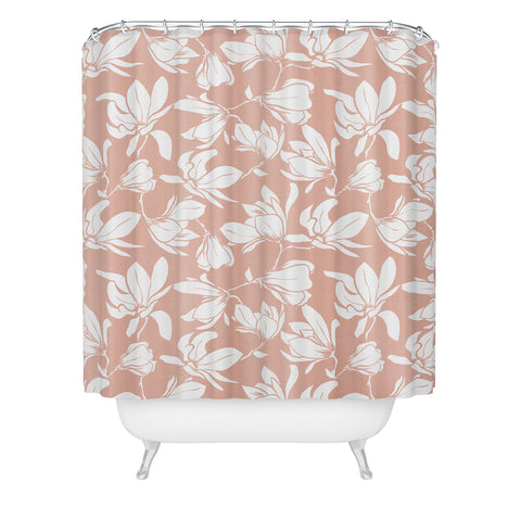Heather Dutton Magnolia Garden Blush Pink Shower Curtain