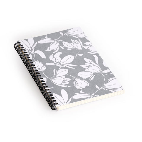 Heather Dutton Magnolia Garden Grey Spiral Notebook