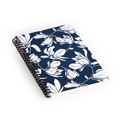 Heather Dutton Magnolia Garden Navy Spiral Notebook