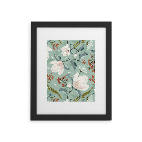 Heather Dutton Magnolia Plantation Celadon Framed Art Print