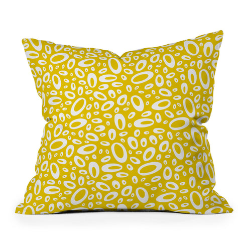 Heather Dutton Molecular Yellow Outdoor Throw Pillow