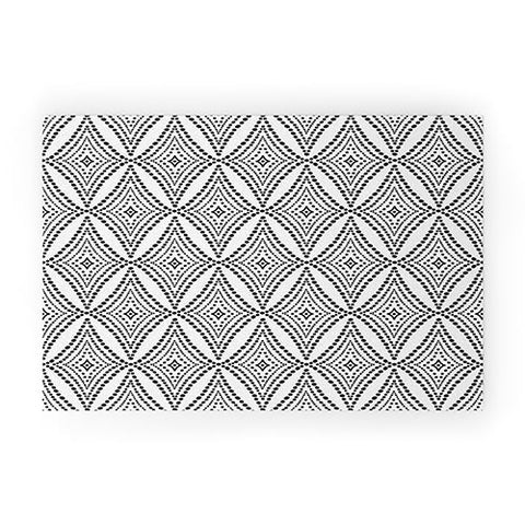 Heather Dutton Pebble Pathway Black and White Welcome Mat
