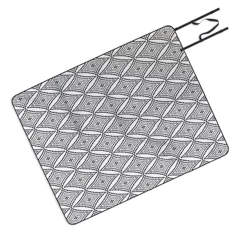 Heather Dutton Pebble Pathway Black and White Picnic Blanket