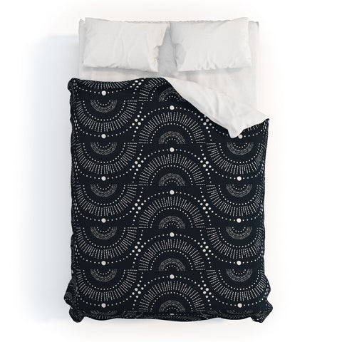 Heather Dutton Rise And Shine Midnight Blue Duvet Cover