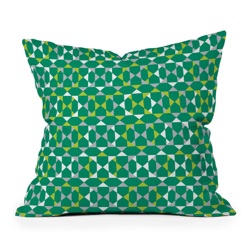 Heather Dutton Rocktagon Emerald Outdoor Throw Pillow