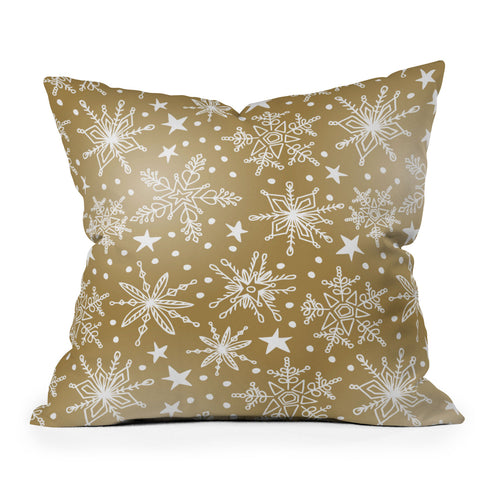 Heather Dutton Snow Squall Guilded Outdoor Throw Pillow