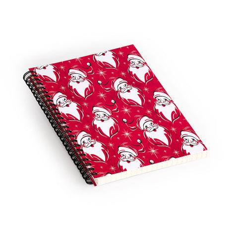 Heather Dutton Tis The Season Retro Santa Red Spiral Notebook