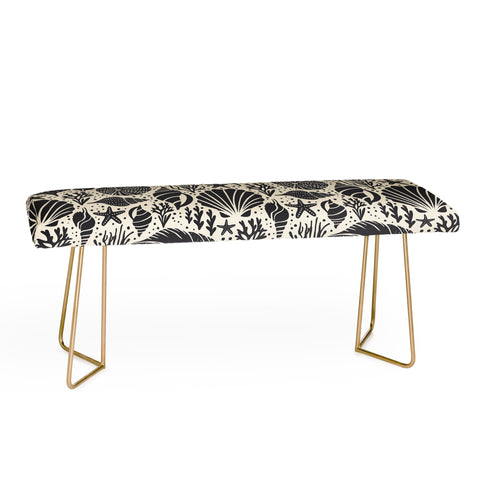 Heather Dutton Washed Ashore Ivory Charcoal Bench