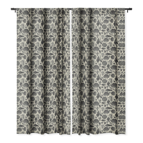 Heather Dutton Washed Ashore Ivory Charcoal Blackout Window Curtain