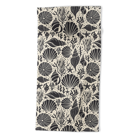 Heather Dutton Washed Ashore Ivory Charcoal Beach Towel