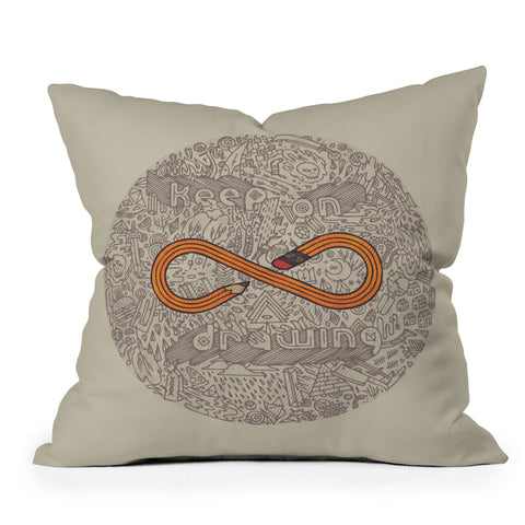 Hector Mansilla Draw Forever Outdoor Throw Pillow