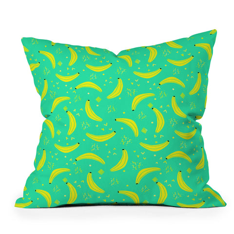 Hello Sayang Bananas Over Bananas Outdoor Throw Pillow