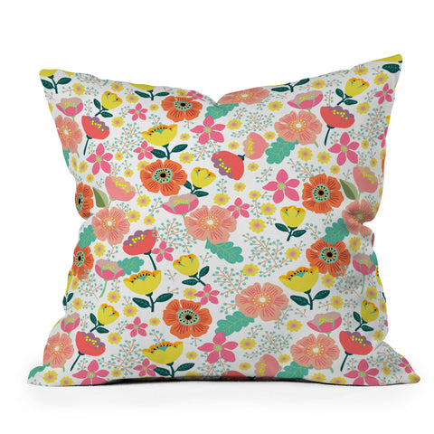 Hello Sayang Day Wild Flowers Outdoor Throw Pillow