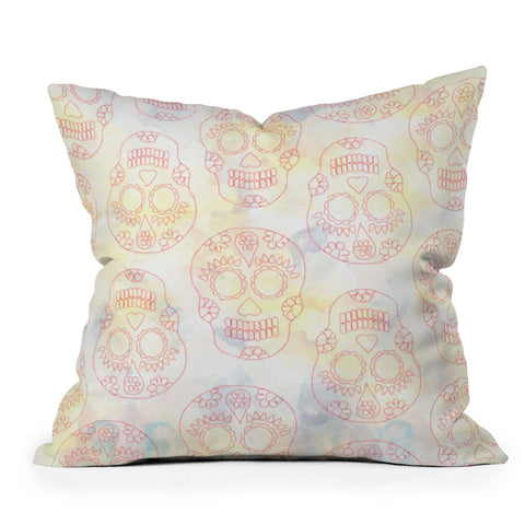Hello Sayang Nothing Dull About Skulls Outdoor Throw Pillow