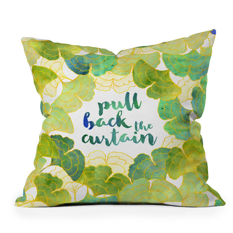 Hello Sayang Pull Back The Curtain Outdoor Throw Pillow