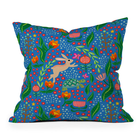 Hello Sayang The Tortoise and The Hare Day Outdoor Throw Pillow