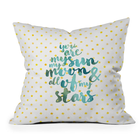 Hello Sayang You Are My Sun My Moon and All Of My Stars Outdoor Throw Pillow