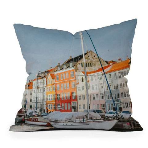 Hello Twiggs Copenhagen Harbour Outdoor Throw Pillow