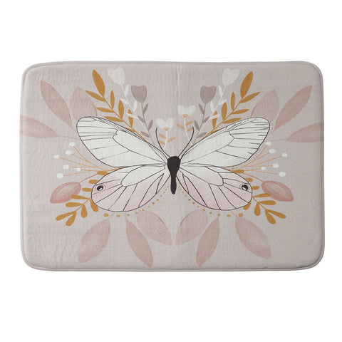 Hello Twiggs Floral Butterfly Memory Foam Bath Mat