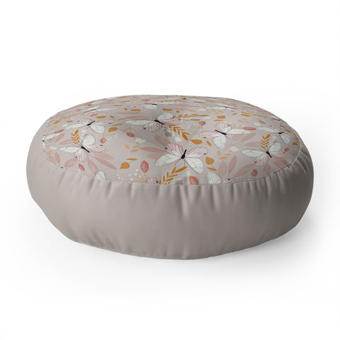 Hello Twiggs Floral Butterfly Floor Pillow Round