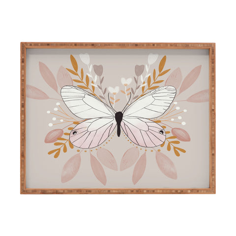 Hello Twiggs Floral Butterfly Rectangular Tray