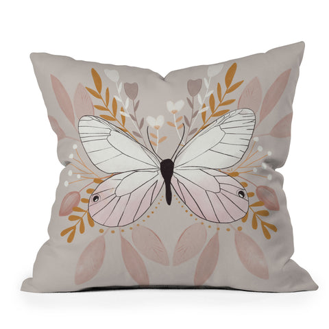 Hello Twiggs Floral Butterfly Throw Pillow