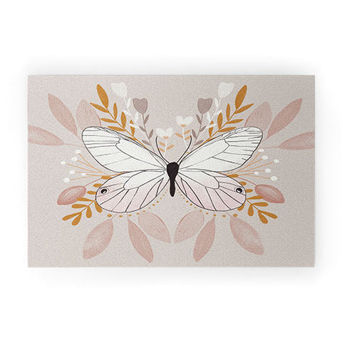 Hello Twiggs Floral Butterfly Welcome Mat