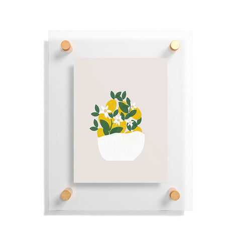 Hello Twiggs Lemons and Flowers Floating Acrylic Print