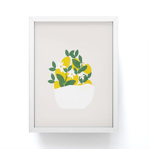Hello Twiggs Lemons and Flowers Framed Mini Art Print
