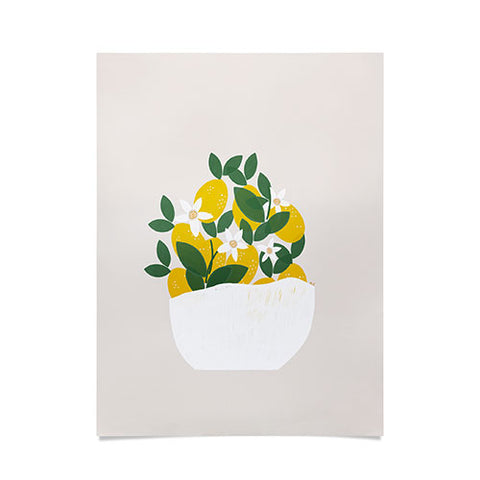 Hello Twiggs Lemons and Flowers Poster