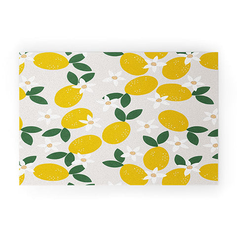 Hello Twiggs Lemons and Flowers Welcome Mat