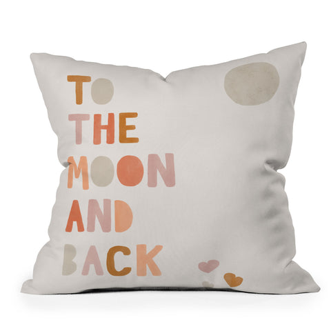 Hello Twiggs Moon and Back Outdoor Throw Pillow